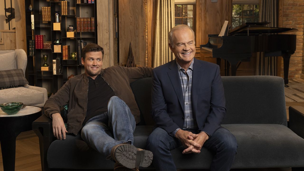 A new trailer shows Frasier Crane, right, attempting to reconnect with his son, Freddy.