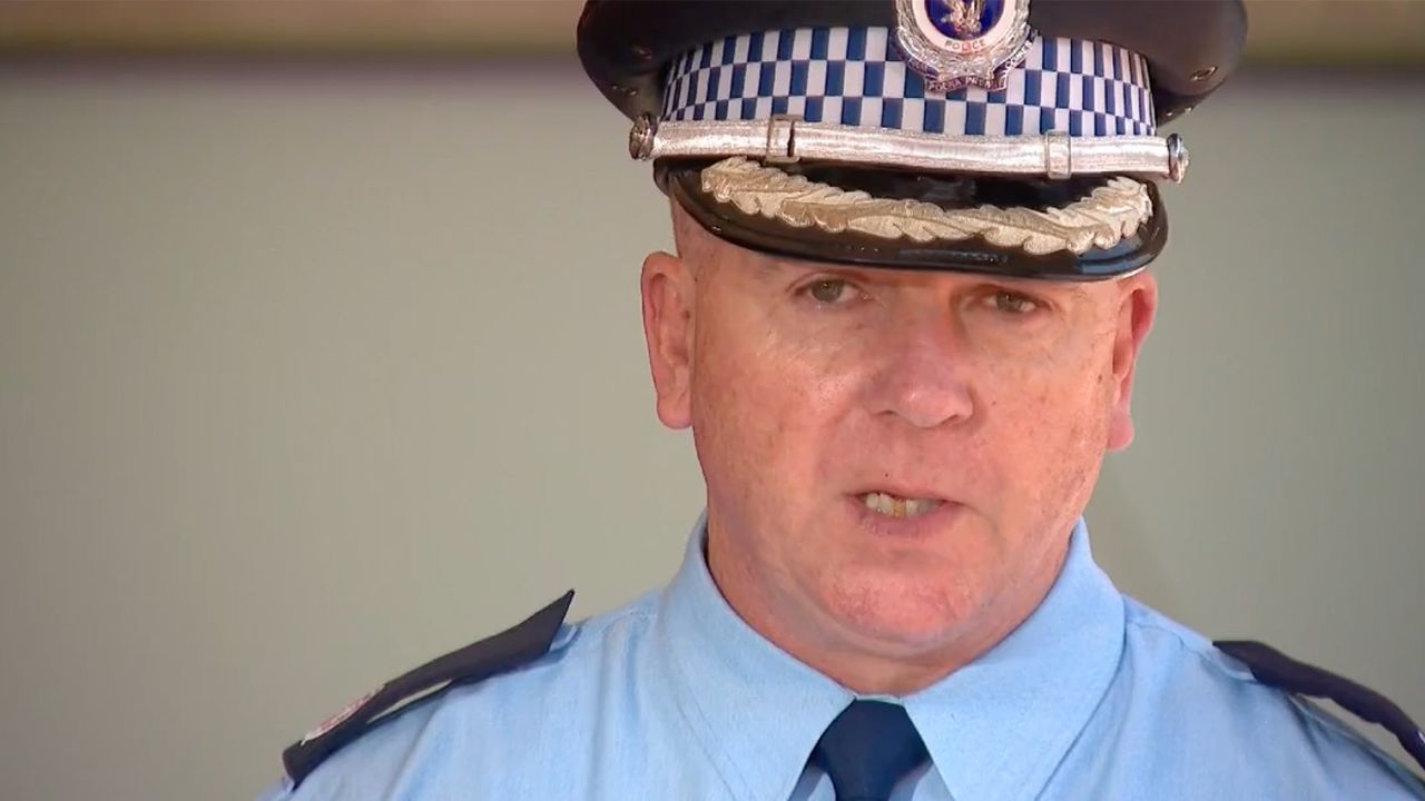 NSW Police Assistant Commissioner Peter McKenna briefs reporters about the incident.
