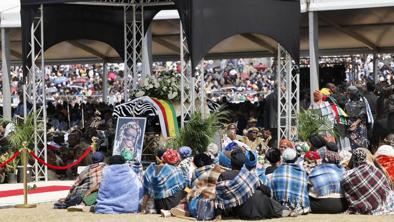 At a stadium in the town of Ulundi, mourners gathered around the coffin of Buthelezi, who died aged 95. Some dressed in traditional Zulu outfits made of leopard and other animal skins and held shields crafted from cow hides.