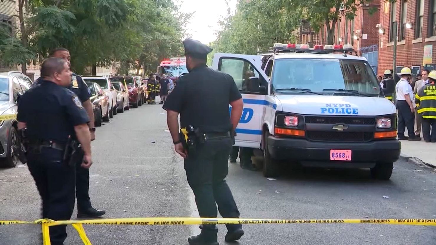 First responders on the scene at a day care in the Bronx where three children were unconscious on September 15.