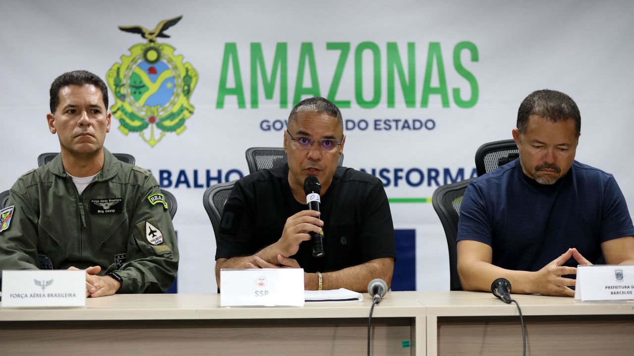 A press conference held in Manaus, Brazil, about the plane crash.