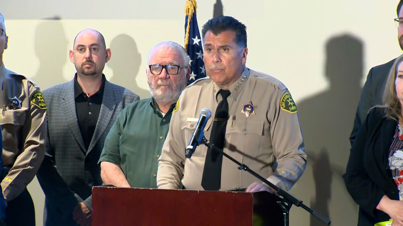 Los Angeles County Sheriff Robert Luna speaks to the media after the fatal shooting of Deputy Ryan Clinkunbroomer. 