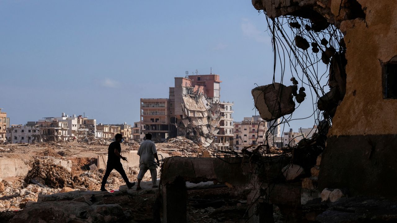 A view shows the destruction, in the aftermath of the floods in Derna, Libya September 17, 2023. 