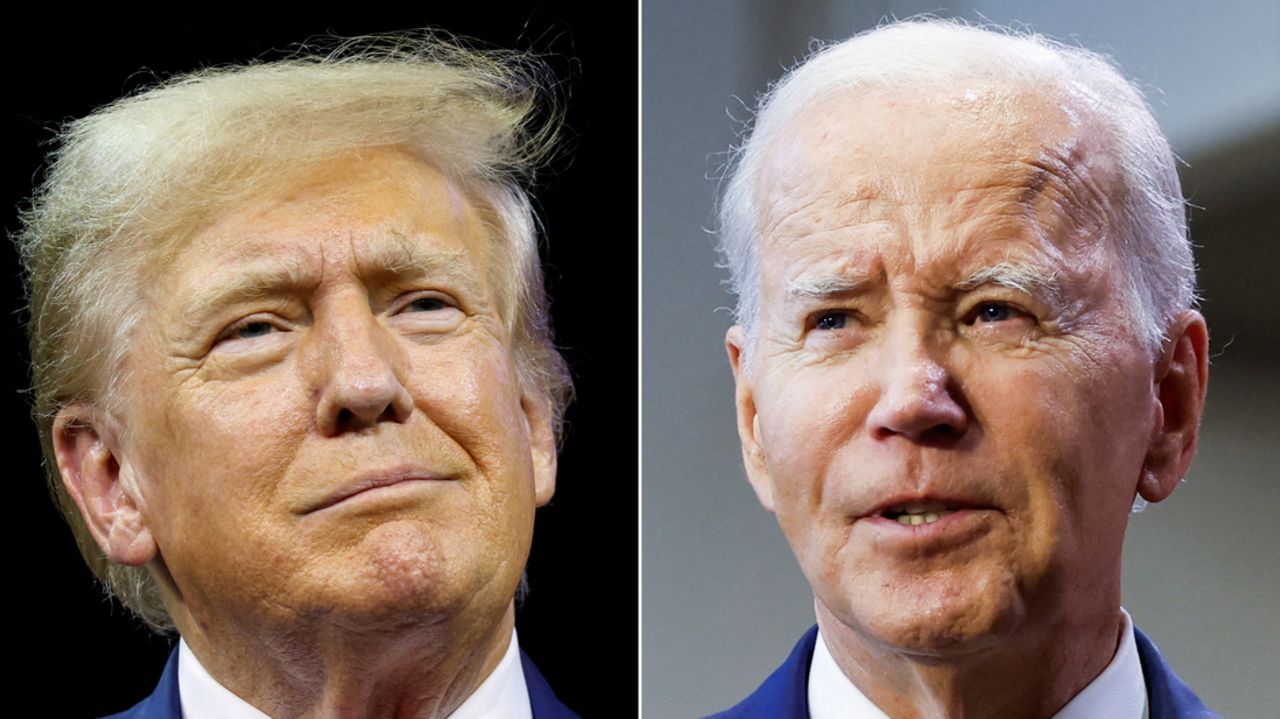 Former President Donald Trump, left, and President Joe Biden.