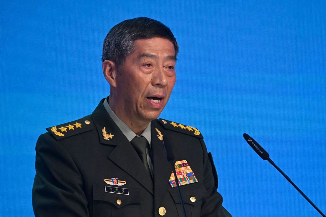 China's Defence Minister Li Shangfu gives a speech during the Moscow Conference on International Security on August 15.