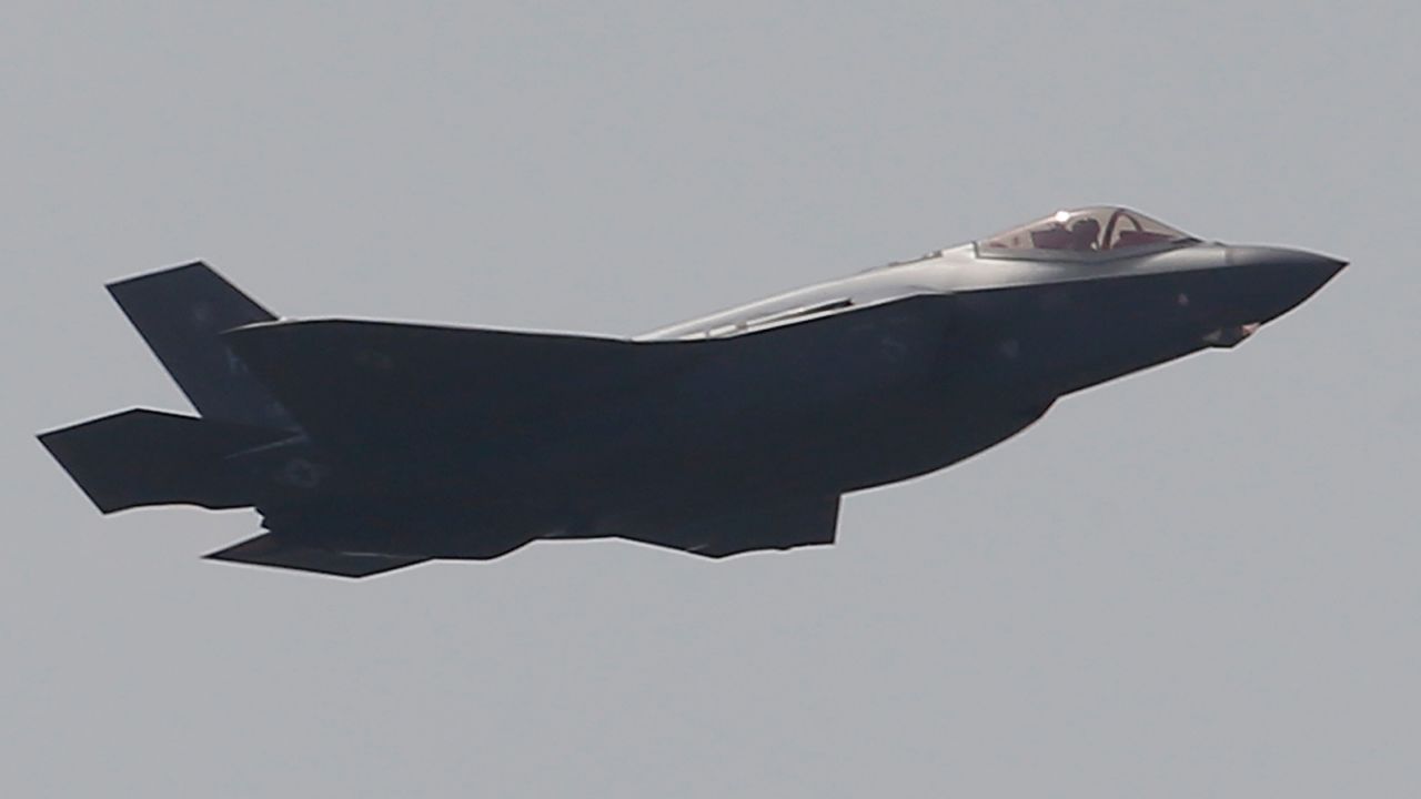 A Lockheed Martin F-35 Lightning II performs a demonstration flight at the Paris Air Show in 2017. 