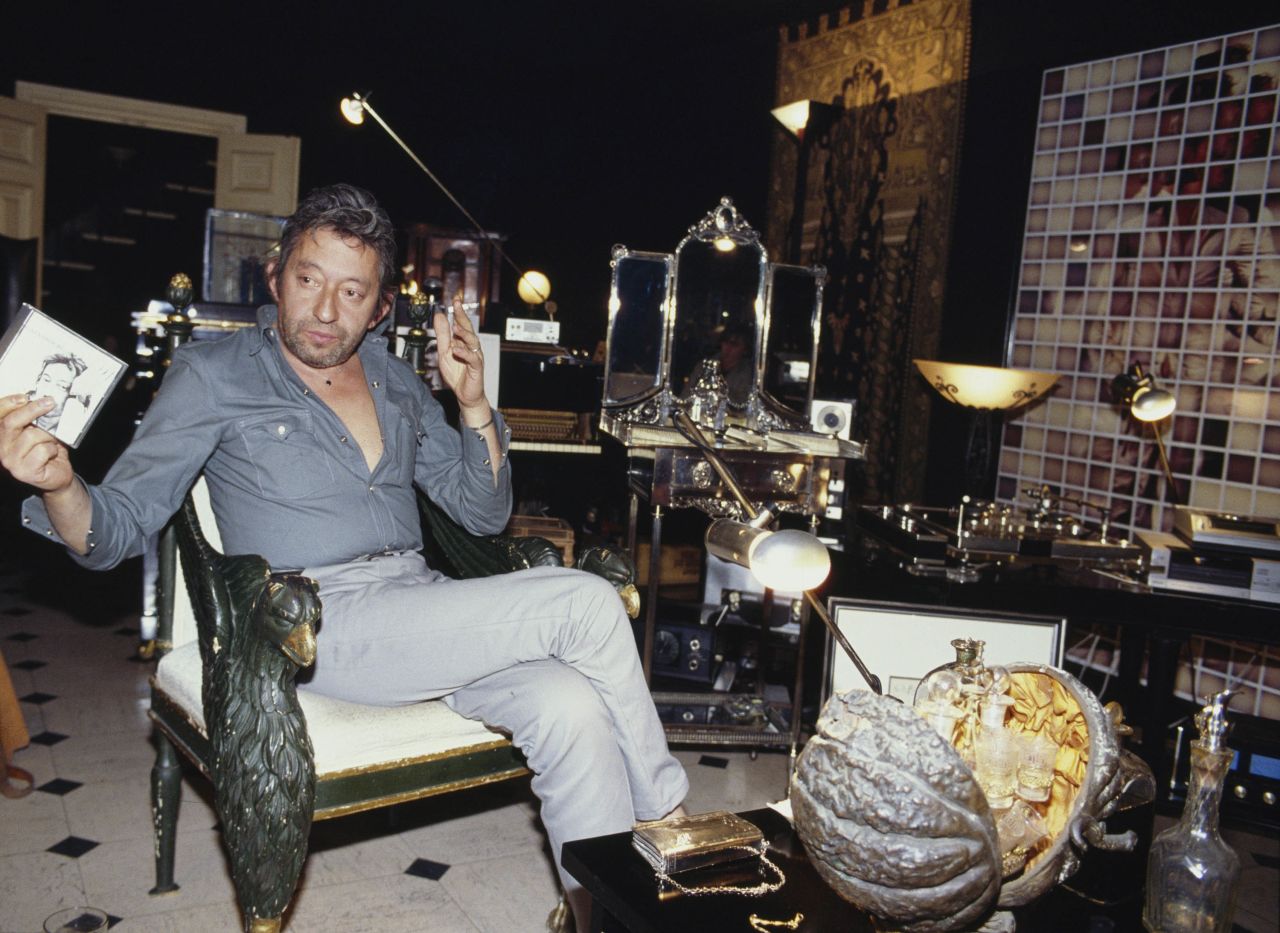 Serge Gainsbourg, pictured at the house in February 1991