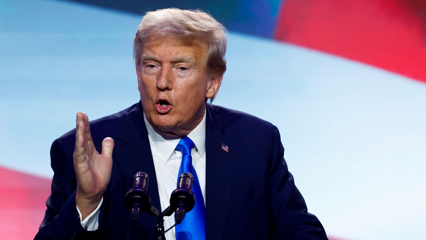 Republican presidential candidate and former President Donald Trump speaks at the Pray Vote Stand Summit at the Omni Shoreham Hotel on September 15, 2023 in Washington, DC. 