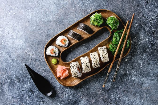 But if these inventive recipes don't appeal, you can stick to the dishes seaweed is famous for, like sushi rolls. The fish and rice rolls wrapped in dried seaweed can be found across the globe, and are a staple in Japanese cuisine.