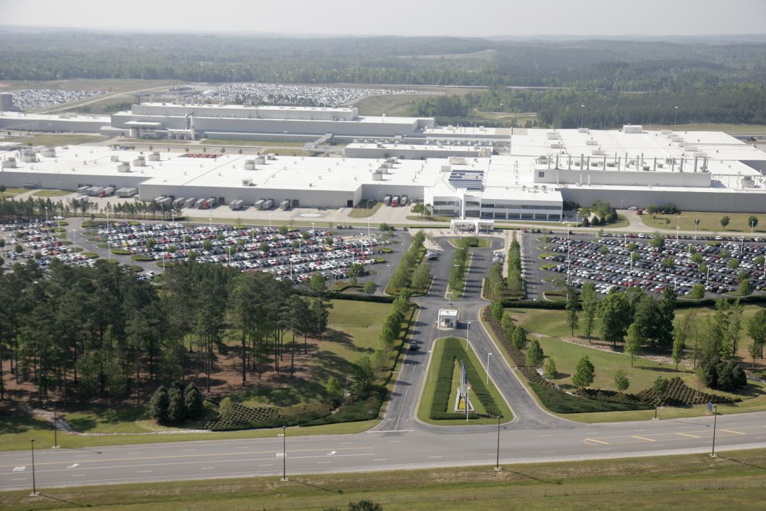 An aerial view of the Mercedes plant in Vance, Alabama, in 2008.
