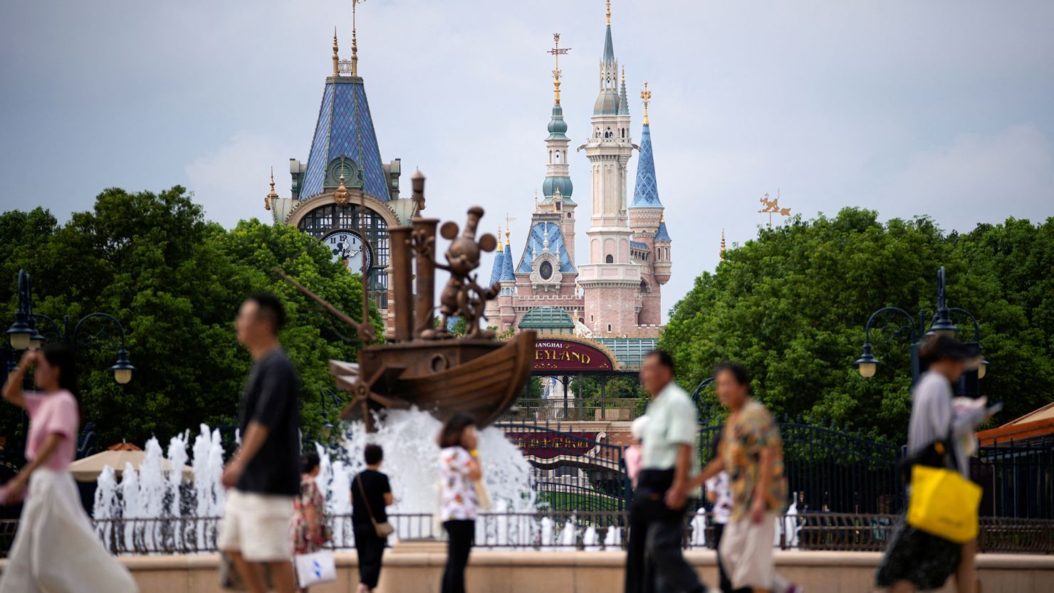 People visit Shanghai Disney Resort during a media preview of the world's first Zootopia-themed land, in Shanghai, China September 5, 2023.