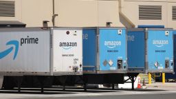 RICHMOND, CALIFORNIA - JUNE 21: The Amazon Prime logo is displayed on the side of an Amazon delivery truck on June 21, 2023 in Richmond, California. The Federal Trade Commission (FTC) sued Amazon alleging that company has deceived millions of customers into signing up for Prime subscription services and intentionally complicated the cancellation process. (Photo by Justin Sullivan/Getty Images)