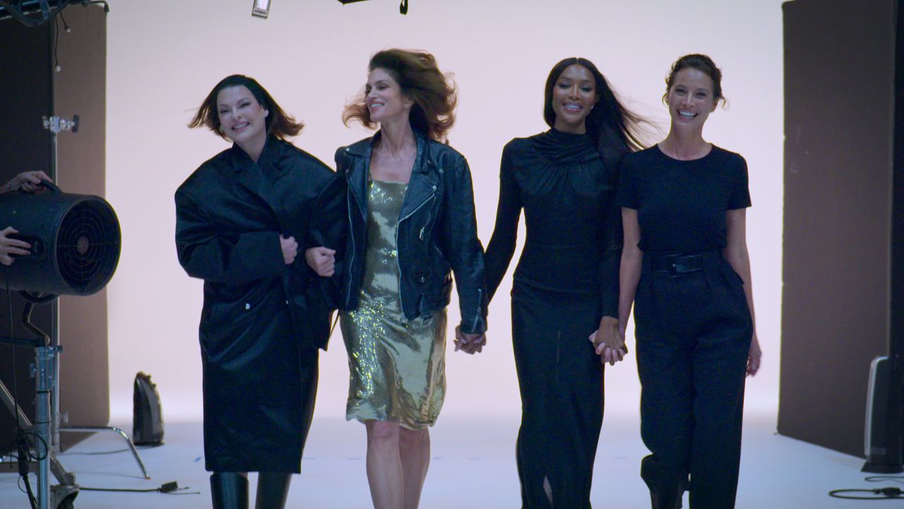 Linda Evangelista, Cindy Crawford, Naomi Campbell and Christy Turlington in "The Super Models," premiering on Apple TV+.