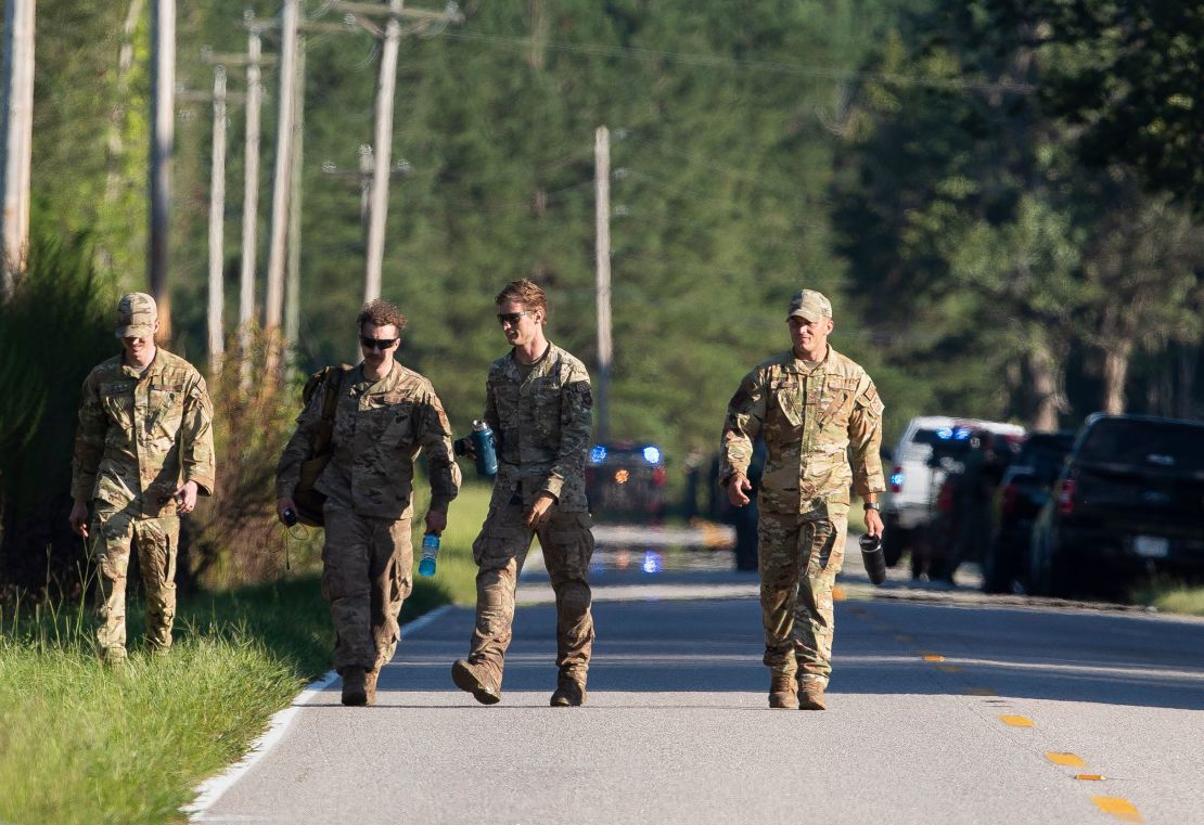 Airmen from Joint Base Charleston during the recovery process for the jet