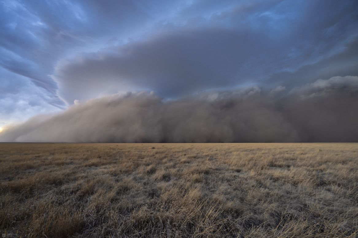 An increase in extreme weather events is one of the most visible effects of climate change. Here, a dust storm rolls over Kansas in 2022.