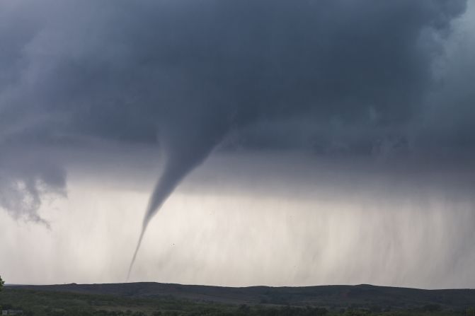 Tornados are often considered the "Holy Grail" for storm chasers. Al-Sayegh is yet to see a tornado on the Arabian Peninsula. Pictured, a tornado over Texas, 2017.