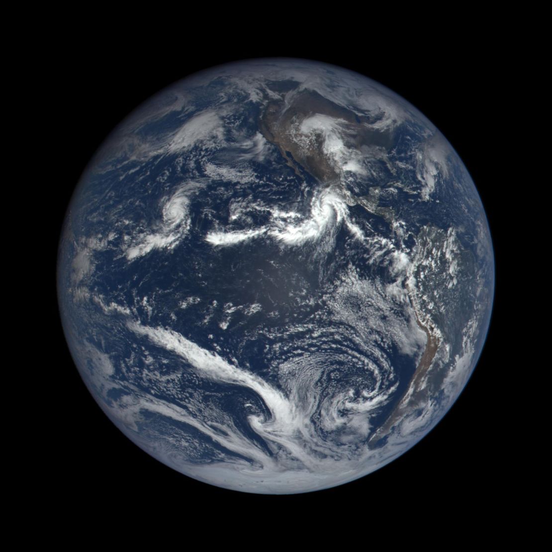 Hurricane Patricia captured by EPIC, the Earth Polychromatic Imaging Camera. The instrument flies on the Deep Space Climate Observatory (DSCOVR), a satellite built through a partnership between NASA, the National Oceanic and Atmospheric Administration (NOAA), and the U.S. Air Force. DSCOVR collects its images and measurements from a vantage point one million miles above the Earth and toward the Sun.

This image was captured nearly 1 million miles from earth at 4:00 pm EDT (19:00:18 GMT), on September 22, 2015.