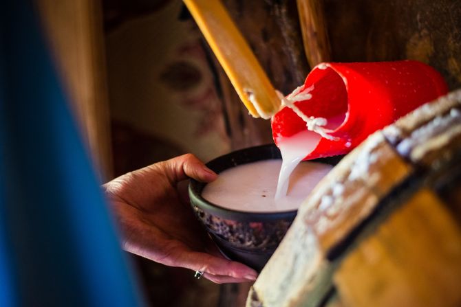 <strong>Airag: </strong>The national "beer" and a popular welcome drink in Mongolia, airag is fermented mare's milk. It's usually slightly sour and fizzy with a pungent smell.