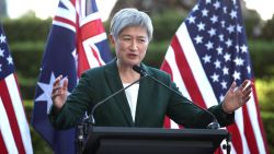 Australian Foreign Minister Penny Wong speaks during a press conference at Queensland Government House in Brisbane on July 29, 2023. (Photo by Pat Hoelscher / AFP) (Photo by PAT HOELSCHER/AFP via Getty Images)