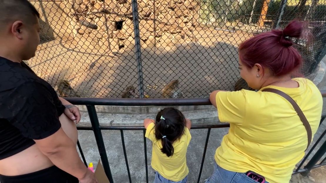 Visitors to the zoo at Dongshan Park pictured on September 14.