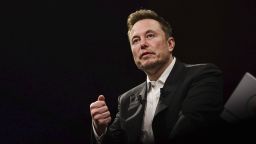 Elon Musk onstage during conference at Vivatech technology startups and innovation fair at the Porte de Versailles exhibition center in Paris, on June 16, 2023.