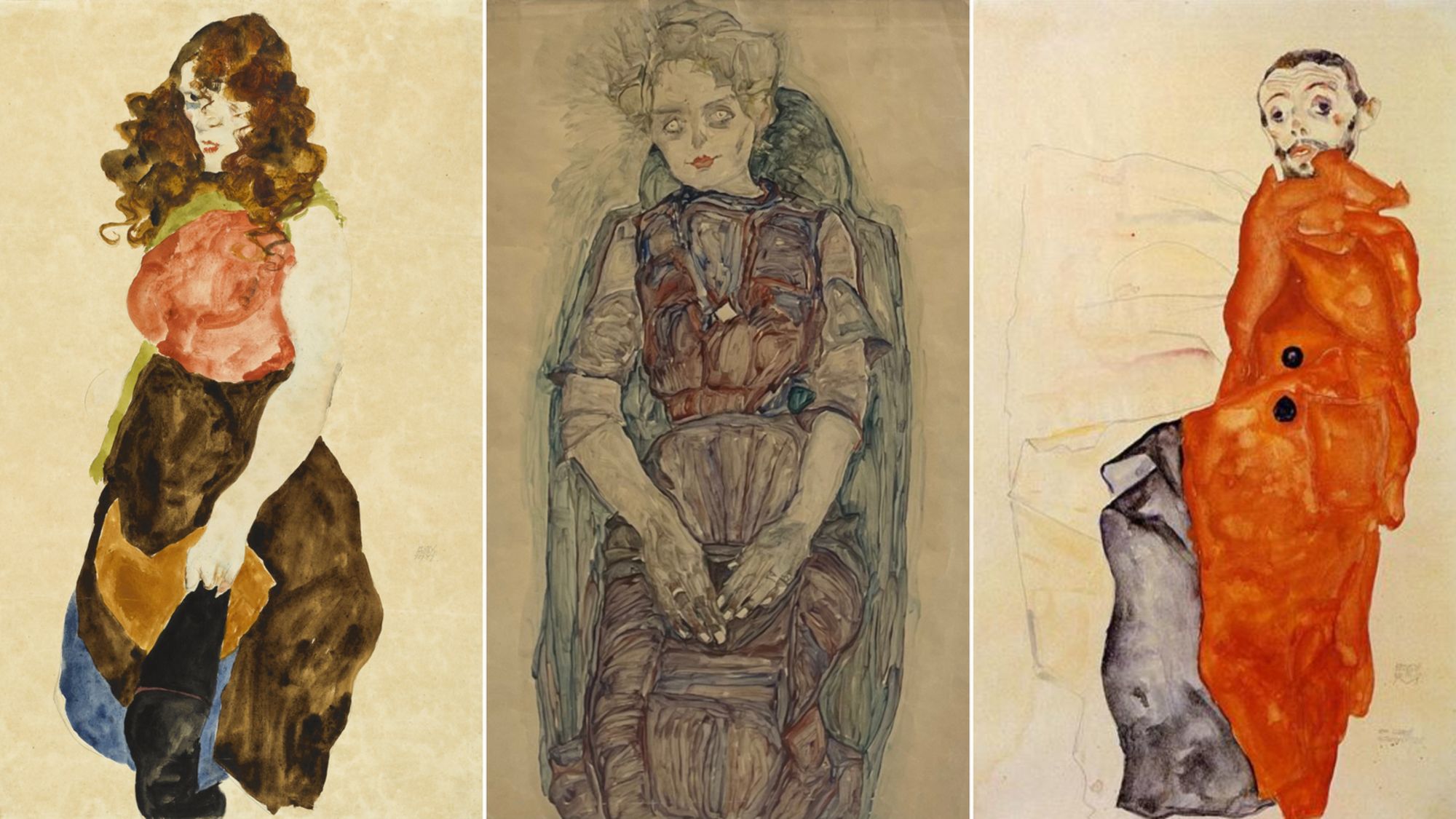These drawings by Egon Schiele were recently returned to the heirs of their former owner, Fritz Grünbaum, whose art collection was stolen by the Nazis during World War II.