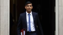 LONDON, ENGLAND - SEPTEMBER 13: UK prime minister Rishi Sunak leaves 10 Downing Street for PMQs in the Houses of Parliament on September 13, 2023 in London, England. (Photo by Peter Nicholls/Getty Images)