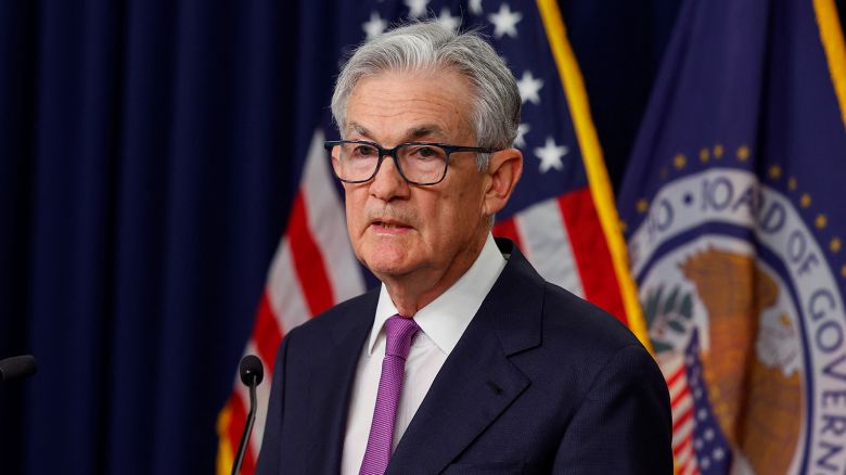U.S. Federal Reserve Chairman Jerome Powell speaks during a press conference after the release of the Fed policy decision to leave interest rates unchanged, at the Federal Reserve in Washington, U.S, September 20, 2023.
