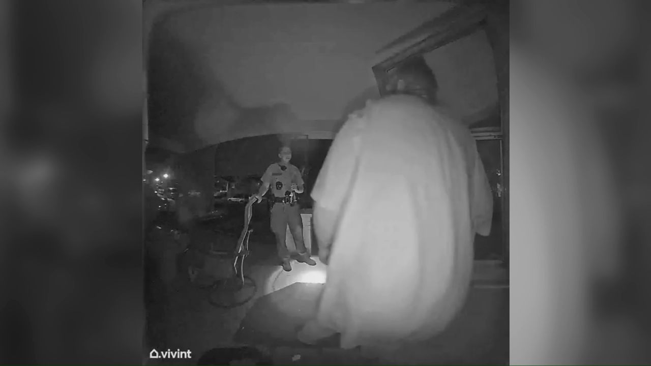 The father's doorbell camera recorded the interaction with Columbus police officers.