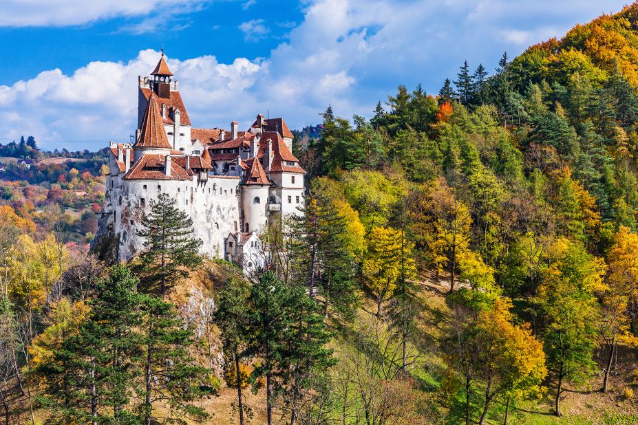 <strong>Spooky: </strong>Fall foliage adds to the drama of 'Dracula's castle' in Bran, Transylvania.