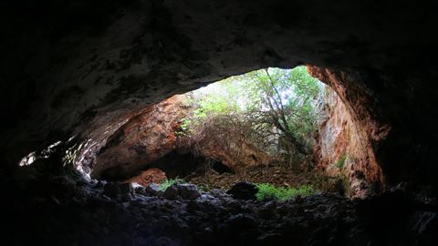 As above, so below: Deposition, modification, and reutilization of human remains at Marmoles cave (Cueva de los Marmoles: Southern Spain, 4000--1000 cal. BCE) (IMAGE) - View of the cave entrance from inside.