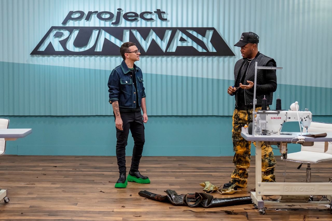 PROJECT RUNWAY -- "Freedom" Episode 2010 -- Pictured: (l-r) Christian Siriano, Bishme Cromartie -- (Photo by: Zach Dilgard/Bravo)