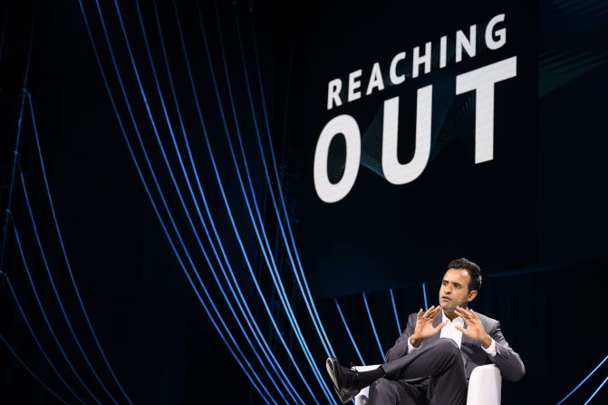 Ramaswamy speaks at the Swiss Economic Forum in Interlaken, Switzerland, in 2022.