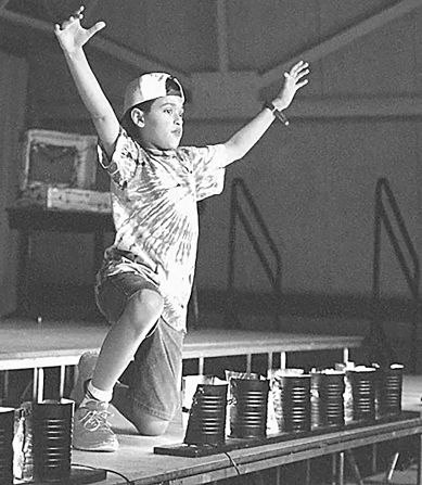 Ramaswamy appears in a sixth-grade musical performance at his school in Sharonville, Ohio, in 1997.