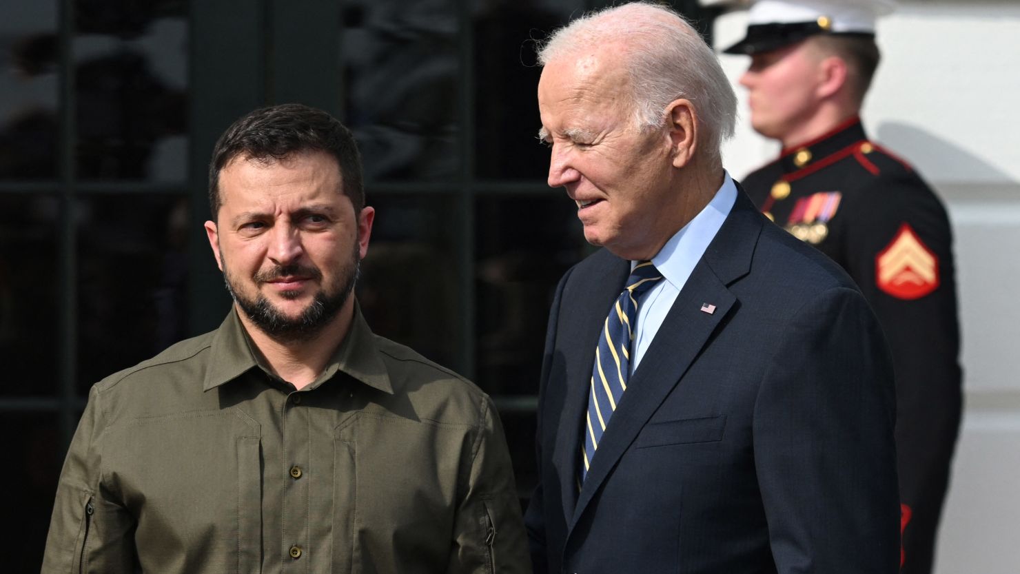 President Joe Biden welcomes Ukrainian President Volodymyr Zelensky at the White House on September 21, 2023.