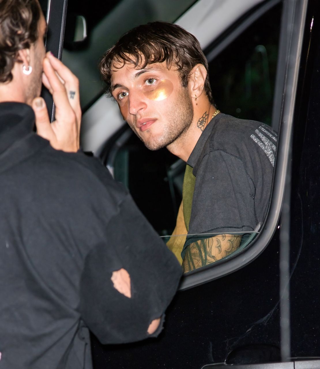 Anwar Hadid is seen arriving at the Jesse Jo Stark with Oswald Concert during The Doomed Tour on September 21, 2023 in Philadelphia, Pennsylvania.