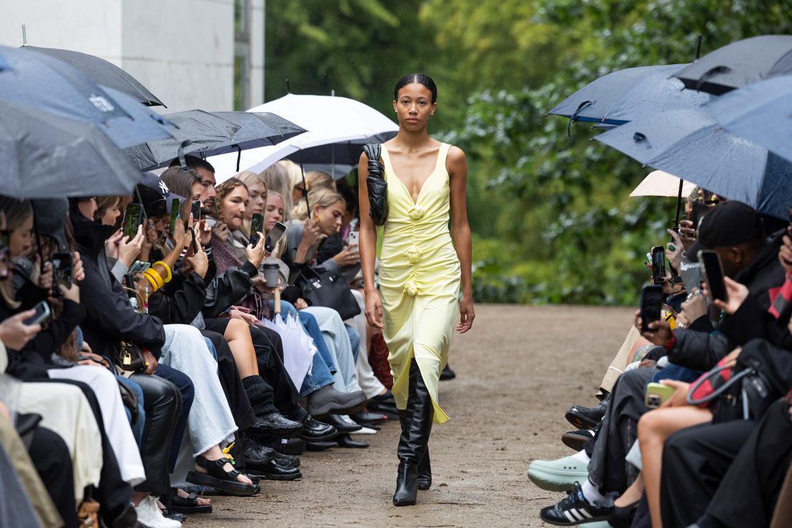 COPENHAGEN, DENMARK - AUGUST 9: A model walks the runway at the OperaSport show during Copenhagen Fashion Week Spring/Summer 2024 on August 9, 2023 in Copenhagen, Denmark. (Photo by Matt Jelonek/Getty Images)