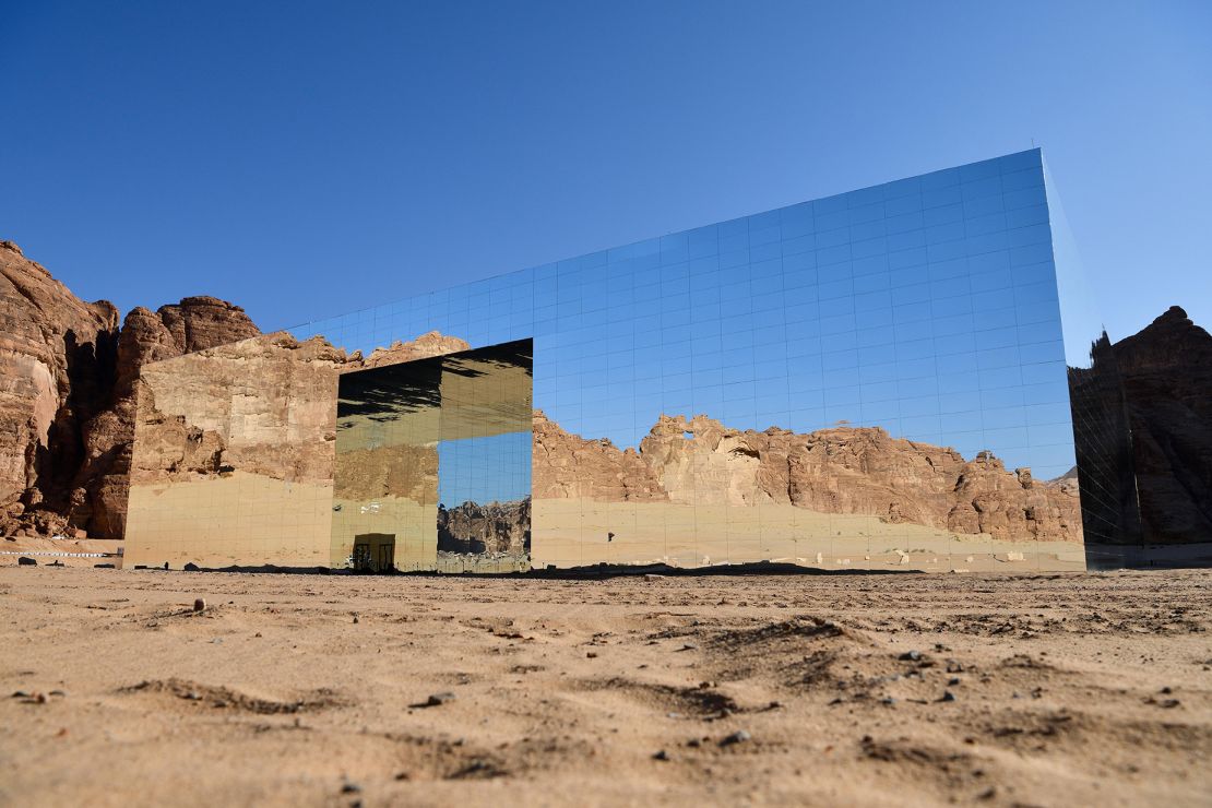 Mandatory Credit: Photo by Fabian von Poser/imageBROKER/Shutterstock (13927263a)
Maraya, mirrored event hall in the middle of the desert, AlUla, Medina Province, Saudi Arabia, Arabian Peninsula
Various 23afcdbcef