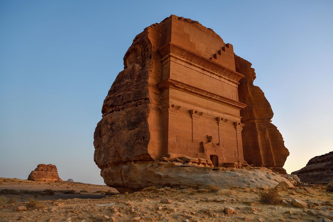Mandatory Credit: Photo by Fabian von Poser/imageBROKER/Shutterstock (13923038e)
Qasr Al-Farid, 2000-year-old tomb of the Nabataeans, Hegra or Madain Salih, AlUla region, Medina province, Saudi Arabia, Arabian Peninsula
Various 23afcbbaef