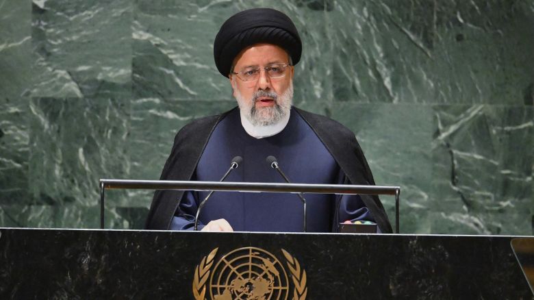 Iranian President Ebrahim Raisi addresses the 78th United Nations General Assembly at UN headquarters in New York City on September 19.