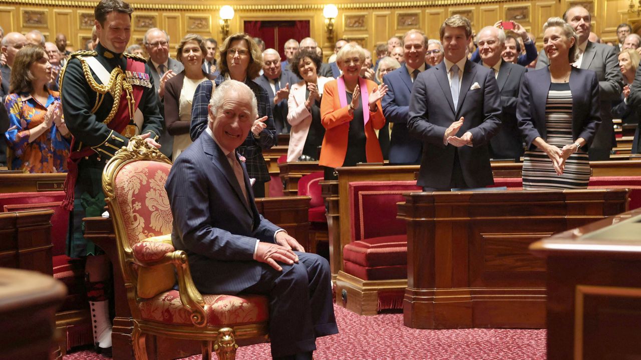 Charles became the first British monarch to make a speech from France's senate chamber during the state visit. 