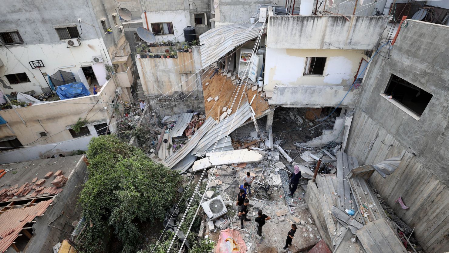 A view of damaged buildings after an IDF raid on the Nur Shams Refugee Camp near Tulkarem, West Bank on September 24.