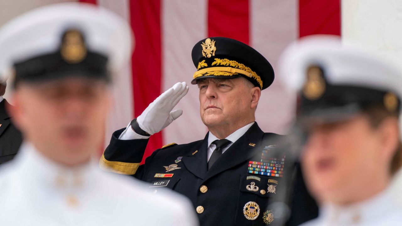 U.S. Chairman of the Joint Chiefs of Staff (CJCS) Mark Milley attends the National Memorial Day Wreath-Laying and Observance Ceremony at Arlington National Cemetery, Washington, U.S., May 29, 2023. REUTERS/Bonnie Cash