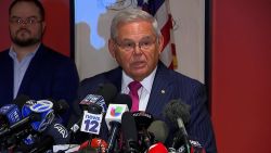 US Sen. Bob Menendez delivers a statement on Monday, September 25.