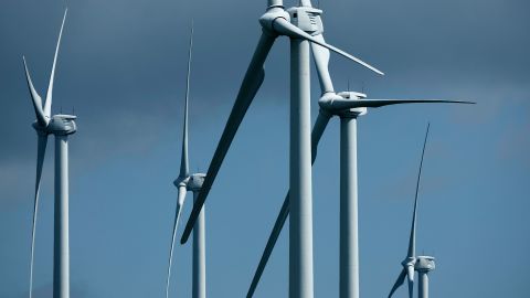 OAKLAND, MARYLAND - AUGUST 23: Turbines that are part of Constellation Energy's Criterion Wind Project stand along the ridge of Backbone Mountain on August 23, 2022 near Oakland, Maryland. The 70-megawatt wind farm runs along eight miles of the mountain ridge and consists of 28 Clipper 2.5 MW Liberty Turbines, each one 415-feet tall. As of 2016, wind power accounted for only 1.4 percent of all in-state electricity generation in Maryland. Two large off-shore wind projects are currently in development. (Photo by Chip Somodevilla/Getty Images)