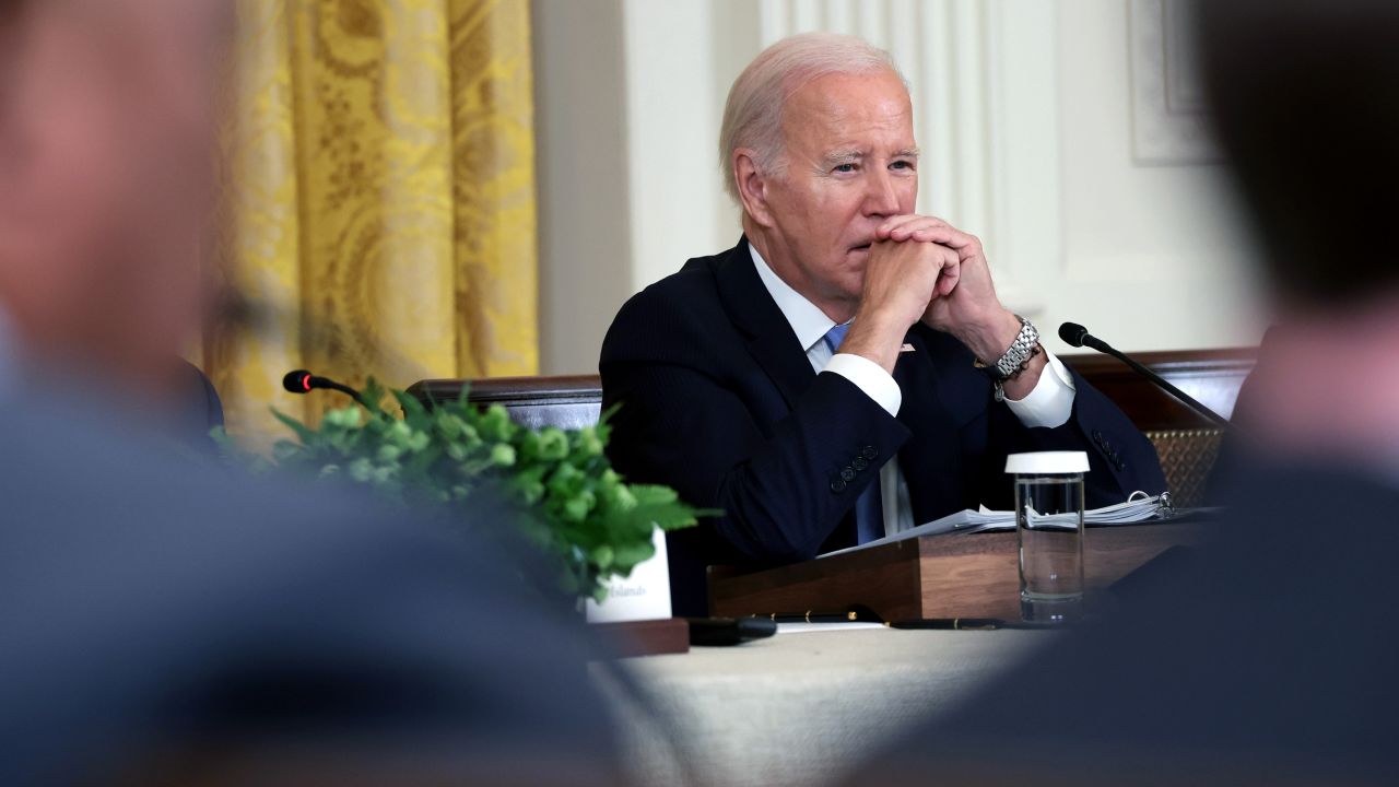 WASHINGTON, DC - SEPTEMBER 25: U.S. President Joe Biden participates in the Pacific Islands Forum (PIF) as part of the U.S.-Pacific Islands Forum Summit at the White House on September 25, 2023 in Washington, DC. President Biden and senior administration officials are meeting with Pacific Islands leaders to discuss regional corporation on climate change, economic growth and regional security.  (Photo by Win McNamee/Getty Images)