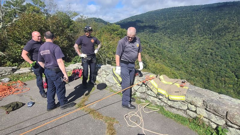 NextImg:A woman died after falling more than 100 feet from a waterfall overlook on the Blue Ridge Parkway in North Carolina | CNN