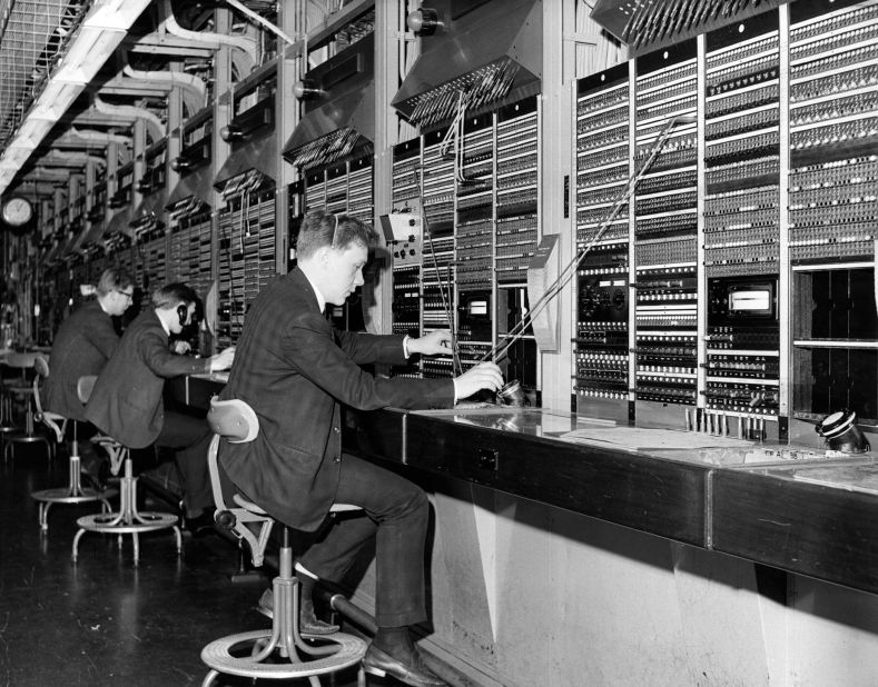 <strong>The exchange in 1968: </strong>The exchange was home to a busy community of 200 workers manning the phone lines. 