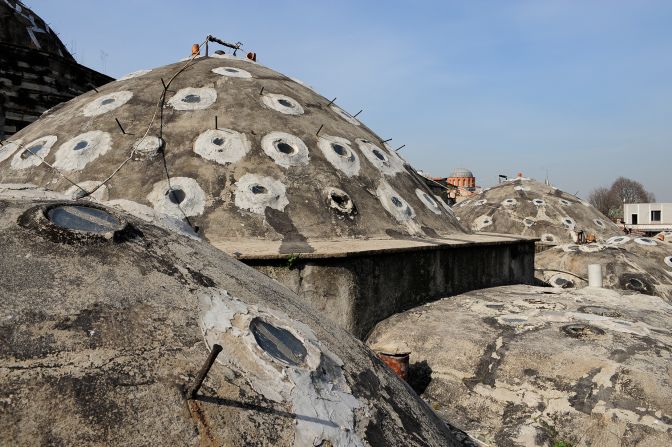 <strong>View from above: </strong>The roof domes of the hamam, seen from outside before restoration. "When we bought the hamam, we didn't know any of the stories behind it. But in Zeyrek, wherever you dig, you find something," says Koza Yazgan, the restoration project's creative director. 