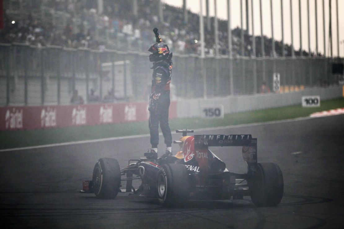 Sebastian Vettel won his fourth F1 world title after winning the Indian Grand Prix at the Buddh International Circuit in October 2013.